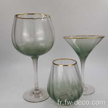 Ensemble de tasse de verre en gin coloré sur mesure